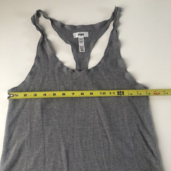 Victoria’s Secret Pink Women’s Sleepwear Waffle Knit Racer Back Tank Gray XS - Picture 4 of 13
